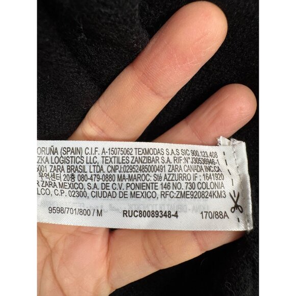 Zara FW2024 100% Cashmere Knotted long sweater dress black sz M - Picture 8 of 10